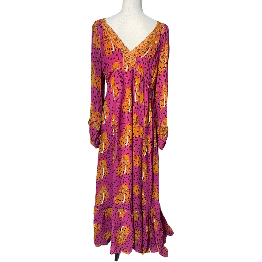 Incredible Anthropologie leopard low cut dress by Farm - Picture 4 of 6